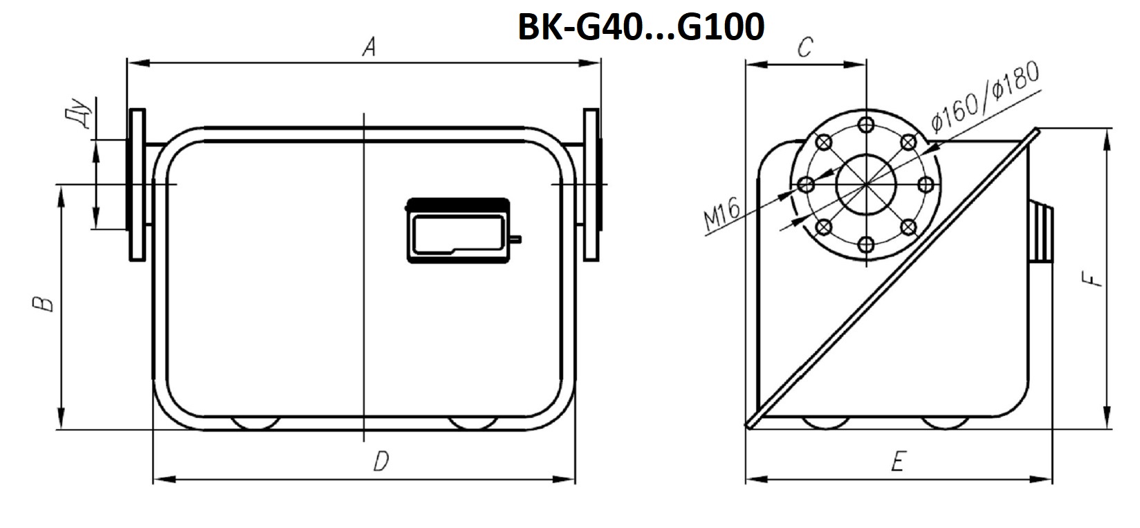 Счетчик газа rabo g65. Чертеж